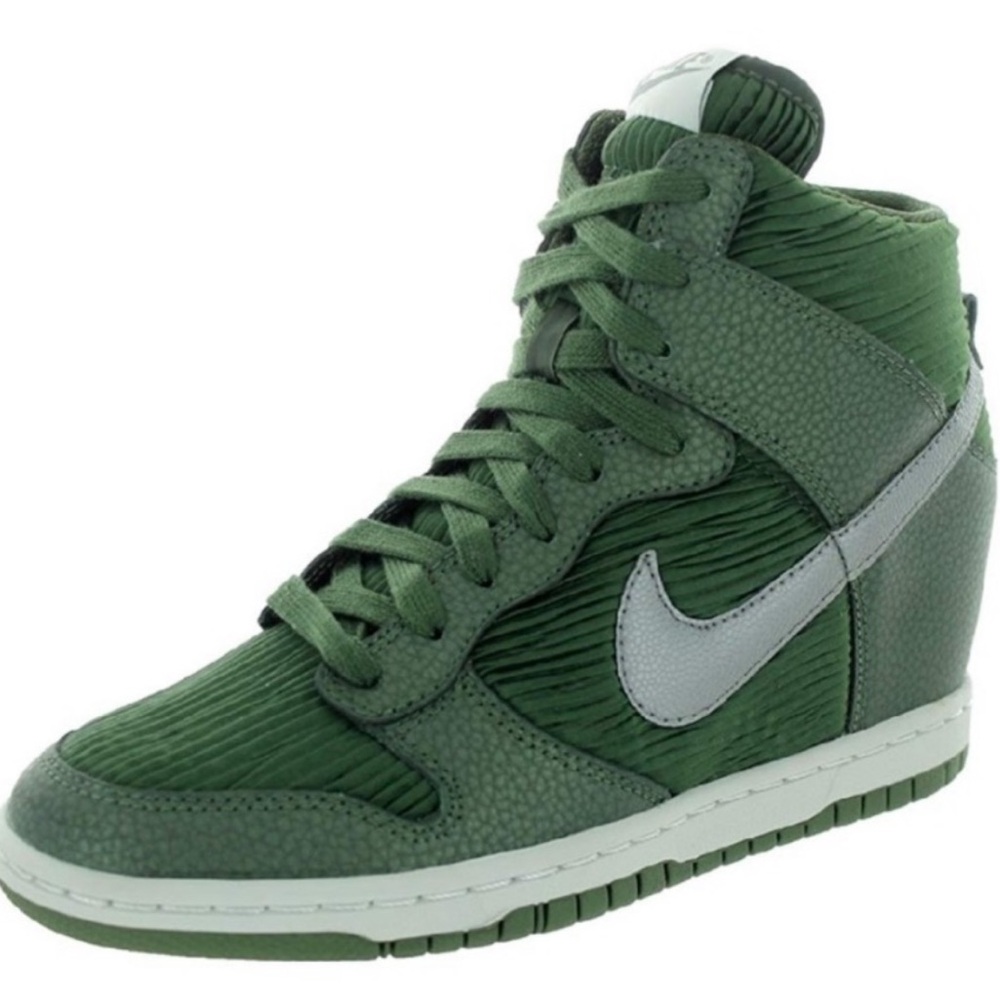 Nike Women's Green and Gray Wedge Sneakers